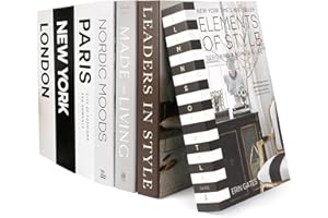 Duscdesp 7 Stück Deko Bücher Set, Mode Dekoratives Buch für Heimdekor, Faltbare Gefälschte Bücher Schwarz und Weiß Regal Dekor Aesthetic, Display Bücher für Couchtisch Büro Coffee Table, Keine Seiten