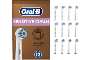 Oral-B Sensitive Clean Testine Spazzolino Elettrico, Confezione da 12 pezzi, Clean & Clare, Pacco adatto alla buca delle lettere Bianco