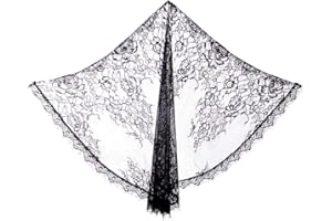 GRACEART Velo da cappella in pizzo da donna Chiesa cattolica Mantiglia in pizzo ricamato crema avorio Elegante copricapo di massa per la testa Cattolico