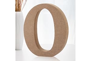 Darryy 10cm Stehende Holzbuchstaben, Log Natural Große Holzbuchstaben zum Basteln, unbehandelte Holzdekorationen für Zuhause, Wand, Party, Dekoration, DIY-Projekte (O)