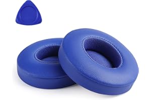 Yizhet 1 Paar Ersatz Ohrpolster Kompatibel mit Beats Solo 2 Solo 3 Wireless Bluetooth Kopfhörer mit Premium Memory-Schaum & Proteinleder (Blau)