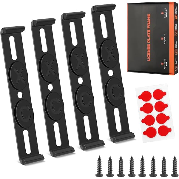 2 Paia Portatarga Senza Telaio Autoadesivi - Supporti Per Targhe Auto