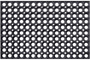 ‎HPFLOOR HPFLOOR Ringgummi-Wabenmatte I 40 x 60 cm große Gummimatte I Flexibel einsetzbare Antirutschmatte I Witterungsresistente & Pflegeleichte Ringgummimatte I Für Außen- & Innenbereich