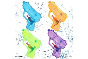 LOMIMOS 8 Pcs Mini Pistolets à Eau, 11 * 13CM Petits Pistolets à Eau pour Enfants, Jouets de Plage en Plastique, Jeu d'Extérieur pour Enfants et Adultes, Set de Piscine et Jardin