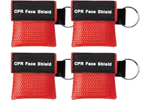 QIANFENG Beatmungsmaske Erste Hilfe,Beatmungsmaske Schlüsselanhänger,CPR Maske Face Shield,Beatmungsbeutel,Feuerwehr Ambubeutel,Mund Mundschutz,Beatmung Atemschutzmaske,Cpr-Erste-Hilfe-Maske (4rot)