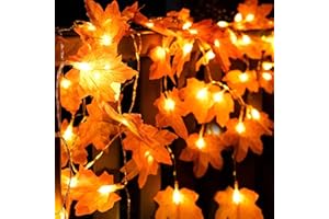 JEDWKFA Ahornblatt Lichterketten, Herbst Lichterkette, 3M Herbstgirlande Mit Licht, 30 Herbstdeko Led, Herbst Dekoration, Erntedankfest Deko, für Halloween Theme Erntedankfest Weihnachtsfeiern