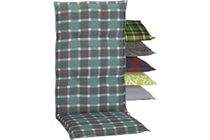 Beo Poduszki na krzesła ogrodowe Barcelona z wysokim oparciem, odporne na działanie promieni UV, wyprodukowane w UE zgodnie ze standardem Öko-Tex, nakładki z wysokim oparciem, nadają się do prania,