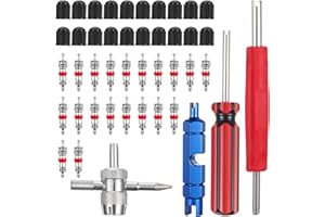 Teaaha 44 sztuki narzędzi do usuwania zaworów opon, narzędzie do naprawy zaworów z podwójną i pojedynczą głowicą, rdzeń zaworu samochodowego, narzędzie do naprawy rdzenia zaworu, do samochodu