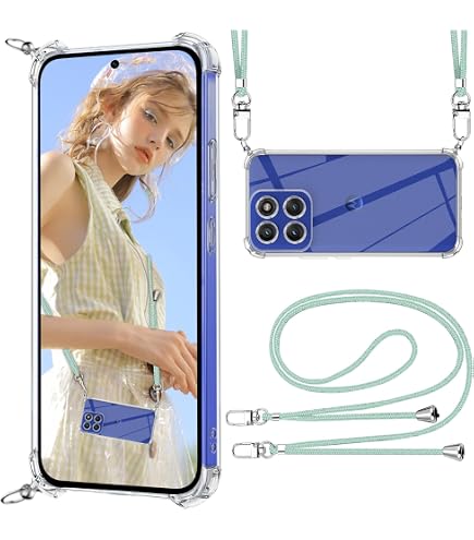 HomiTunky Custodia per Cellulare Girocollo per Motorola Moto Edge 40 Neo Tracolla - Collana/Necklace Cordoncino,Practical Stylish Trasparente Silicone TPU Flessibile Antiurto Protettivo Cover