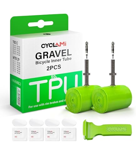 welchen schlauch für gravel bike CYCLAMI TPU Rennrad 4 Stück TPU Schlauch Rennrad 700C x 23C/25C/28C/30C/32C,Gravel 700C x 32-47-622,MTB29 X 1.9-2.5,1 *Reifenheber (FV:45MM-for mtb29'' x1.9-2.5 MTB Bike) Sport & Freizeit Glove & Shin Size:L VSF Fahrradmanufaktur T-500 Disc Pedal-and-Strap
