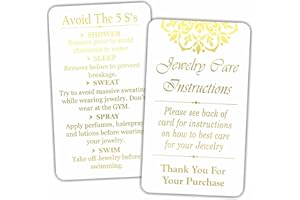 PARTH IMPEX Jewelry Care Instruction Cards - (Pack of 100) 3.5" x 2" Thank You Package Insert for Jewelry Cleaning Customer Directions - Watercolor Leaves
