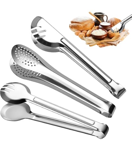 2 Pezzi Pinzette Da Cucina in Acciaio Inossidabile 25Cm, Pinze Cucina