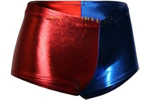 GirlzWalk ® Womens Red Blue Wet Look Metallic Hot Pants Shorts