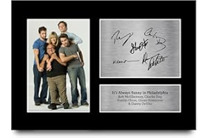 HWC Trading A4 Rob McElhenney, Charlie Day, Kaitlin Olson, Glenn Howeton & Danny DeVito Always Sunny in Philadelphia Gifts Printed Signed Autograph Picture for TV Show Fans