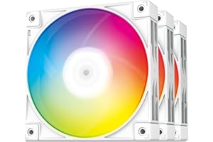 DeepCool FC120, 3 *Ventole da 120 mm ARGB LED PWM, con Funzione Daisy-Chain, Bianco, per Computer desktop