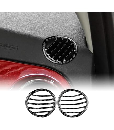 Adesivi Coprimontanti Centrali Fiat 500 E Abarth | Effetto Carbonio | Facili Da Applicare | Confezione Da 2 - Foto 5