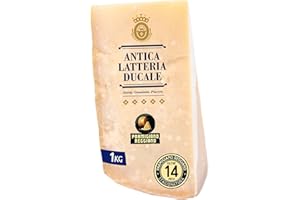 Parmigiano Reggiano Dop 14 mesi da Allevamento e Agricoltura Sostenibili - Premiata Produzione Artigianale dal 1949 - Formaggio Naturalmente Privo di Lattosio ANTICA LATTERIA DUCALE (1kg - 1pz)