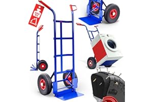 GARDEBRUK® Carrello Portapacchi Pneumatici in Gomma Piena PU Pieghevole 200 kg in Acciaio Carrellino da Trasporto