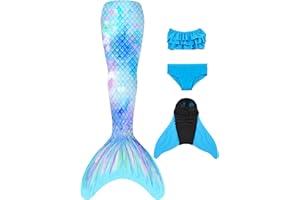NAITOKE Costume da Sirena per Bambina Coda Sirena Bambin