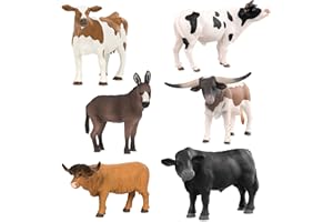 TERRA by Battat - Ensemble d'animaux de la ferme - Jouets animaux de la ferme - Vaches, taureaux, ânes - Jouet animalier pour enfants - 3 ans et +