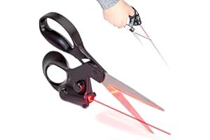 FISHTEC Forbici con guida laser - Consentono di tracciare una linea diritta sulla superficie da tagliare - Lame in acciaio inossidabile - Impugnatura ergonomica - Ideale per cucina, sartoria, svago - 22 CM