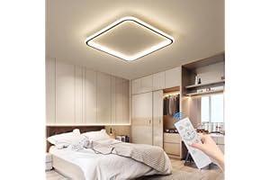 Mikeru Modern 40cm Ceiling Light, Dimmable 3000k/4500k/6500k LED Square Ceiling Light, 10%-100% Brightness Adjustable, Recessed Lamp for Living Room, Bedroom, Office