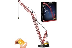 ‎MOULD KING Mould King 17015 Technik Crane 188 cm Crawler Crane LR-13000 Crawler Crane with 6 Motors, 4318 Parts Technology Remote Controlled Crane Construction Kit Technology Ring Crane MOC 39663