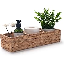 Panier En Osier Pour Papier Toilette - Rangement 6 à 9 Rouleaux, Salle De Bain, Jacinthe D'Eau - 3