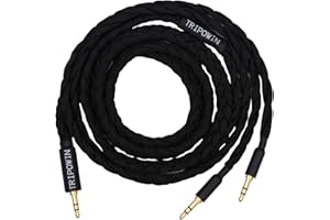 Linsoul Tripowin GranVia ulepszony kabel wymienny audio OFC do kasków, długość 2 m, podwójna wtyczka 3,5 mm do HE4XX/HE-400i/HE400se/Goldplanar (czarny, 3,5 mm)