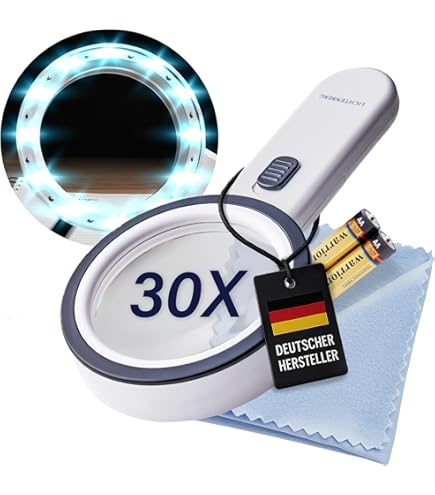 Lupe Mit 24 LEDs + UV Licht - 20X/30X Vergrößerung