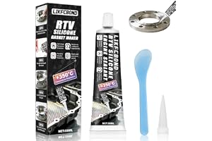 LIKFCBOND Motorpackning, Svart Motortätningsmedel, 50ML | RTV Silicone, Topplockspackning, Olje- Och Värmebeständig, Tätningspasta för Oljehöljen, Växellådor, Cylindrar