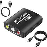 GINGIN RCA'dan HDMI'ya, AV'den HDMI'ya D&ouml;n&uuml;şt&uuml;r&uuml;c&uuml;, WII, PS One, PS2, PS3, STB, Xbox, VHS, VCR, Blue-Ray DVD, 3.3ft HDMI Kabl