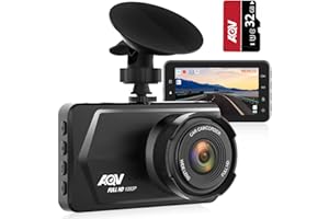 AQV Cámara de Coche 1080P FHD Dashcam, 170° Gran Angular, Pantalla de 3 Pulgadas, Sensor G, Grabación en Bucle, Monitor de Aparcamiento, Detección de Movimiento, WDR