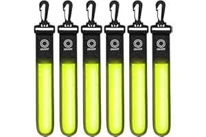 Eozfly LED Flashing Light Reflective Pendant, Pack of 6, 3 Modes, Children's Safety Light Reflectors, School Bag, Light Strip Reflector Pendant, LED Children Safety for School Bag, Hiking, Running