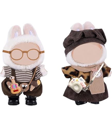 Set Vêtements Et Accessoires Pour Poupées 17 Cm - Salopette, Sac Appareil Photo, Chapeau - Cadeau Fille