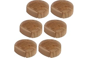 Kukicu ✮ Topes para Puertas Suelo ✮ Tope Puertas Suelo Adhesivo de Madera (Roble Natural) - Door Stopper Discreto y Elegante - Pack 6 unidades