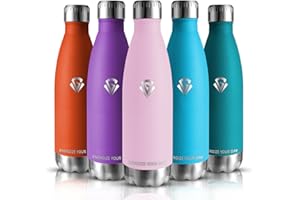 Grsta Botella Agua Acero Inoxidable - 500ML - Botella Termica - Botella Agua Niños - Sin BPA - Cantimplora Termica Reutilizable, para Adultos, Deportiva, Ciclismo, Gym