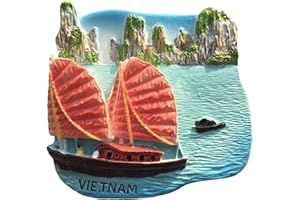 WEDARE MAGNET SOUVENIR Halong Bay Vietnam 3D Réfrigérateur Aimant Résine Voyage Souvenirs, Maison et Cuisine Décoration Vietnam Réfrigérateur Aimant Collection Cadeau
