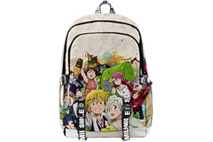 Gumstyle The Seven Deadly Sins Nanatsu No Taizai Anime Sac à Dos Sac d'école Imprimé en 3D Cartable Laptop Backpack Etudiant Fille Garçon Sac Scolaire de Voyage 1153/9