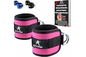 ALT'S STAR ALT’S STAR Pack 2 – Tobilleras Poleas Gym – Agarres Poleas Gym – Tobilleras Polea Mujer y Hombre – Tobillera Polea Acolchada – Accesorios Gimnasio – Fitness – Uso Para Glúteo, Hombro, Tríceps
