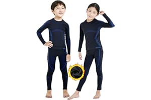 NOOYME Funktionsunterwäsche Kinder Skiunterwäsche Thermounterwäsche Kinder Atmungsaktiv & Hautfreundlich Sportunterwäsche Fussball