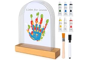 TOGOU2S Huellas de Manos Familiares, 5Pcs Marco Huellas Bebé Recién nacido, Recuerdos Familiares DIY, Regalo para Baby Shower, Bautizo, Navidad o Primer Cumpleaños