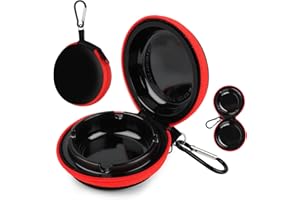 KILDOWS Cenicero de Bolsillo, Mini Cenicero Portatil Cenicero Exterior Ceniceros Portátiles con Tapa y Cremallera y Llavero para Viajes Coche Hogar Oficina Exteriores Camping Senderismo (Rojo)