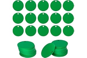 STAYMAX Runde Aluminium-Gravurrohlinge, Etiketten, Stanzrohlinge, 25 Stück, Durchmesser 4 cm (grün)
