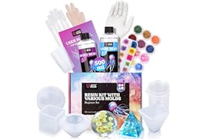‎LET'S RESIN LET'S RESIN Epoxidharz Set Anfänger, 500ml Harz Gießen Set mit Epoxidharz Formen, Epoxidharz Zubehör