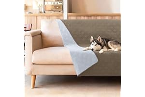 H.Versailtex Waterproof Sofa Cover for Dogs, Non-Slip Settee Seat Protector, Easy Wash Pet Couch Throw, Taupe, 102x127 cm