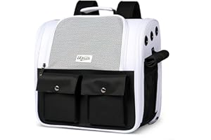 ALLSOPETS Mochila para Perros y Gatos Pequeños Transportador de Mascotas Portátil con Ventana de Malla Cómodo y Transpirable para Viajar Senderismo Camping Bolsa de Transporte para Gatos Negro
