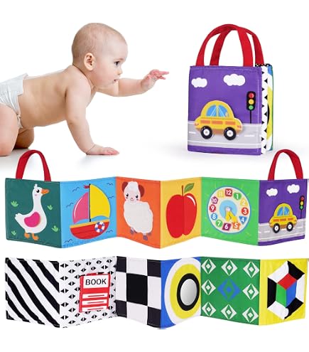 Jouet Sensoriel Montessori pour Bébé 0-12 Mois - Livre Tissu Éducatif Cadeau