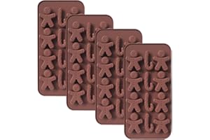 YXHZVON Stampi per Cioccolato Natalizio, 4 Pezzi Stampo Cioccolato in Silicone 12 Cavità, Stampo Silicone Natale per Cioccolato Fondente, Torte, Cubetti di Ghiaccio, Praline