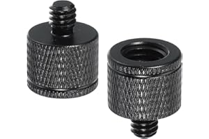 PATIKIL Adaptateur de Vis de Trépied M10 Femelle vers 1/4" Mâle, 2 Pièces Connecteurs D'Écrou de Trépied Vis de Montage de Caméra Double Tête de Caméra Convertisseur